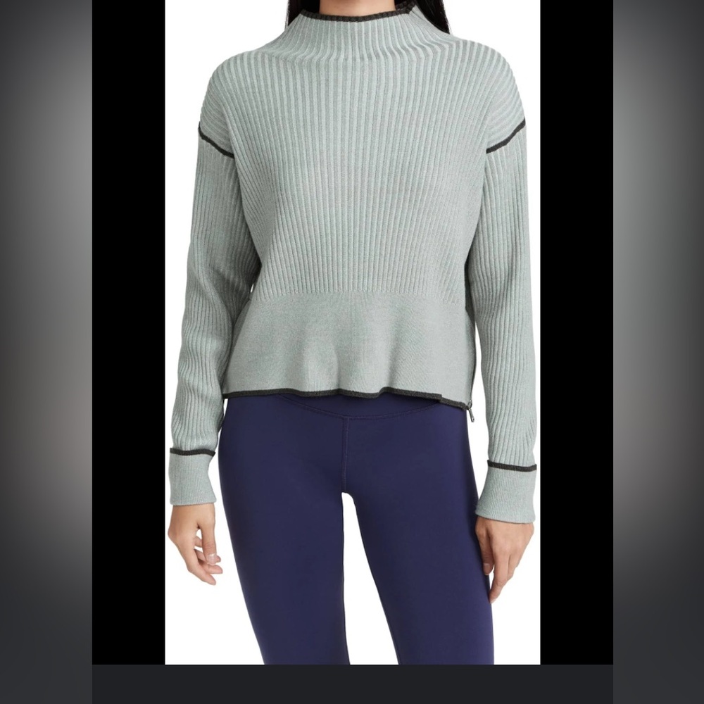 Varley Hagen Ribbed Mock-Neck Sweater, Large